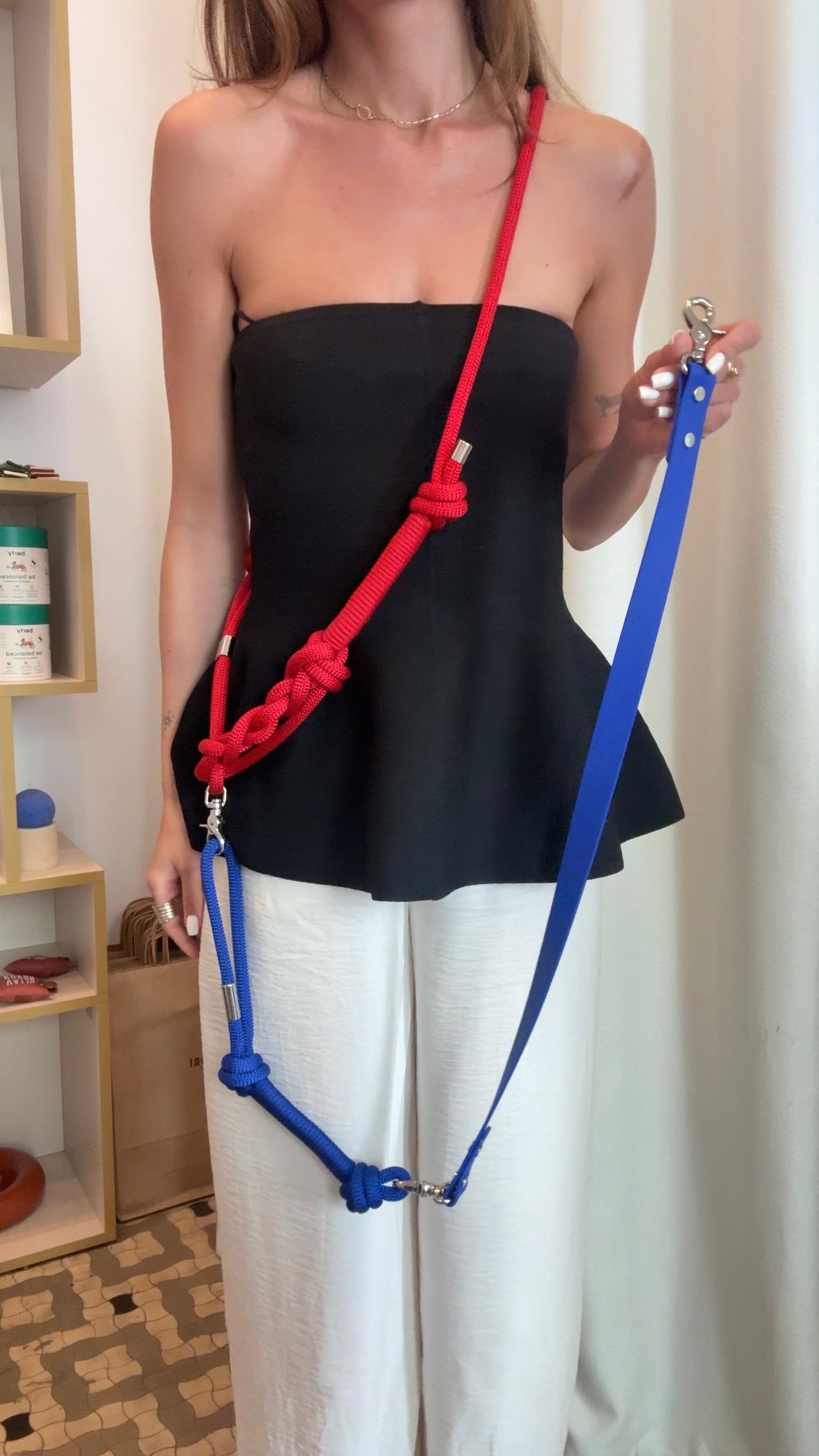 Smycz Vivid Set Red & Royal Blue
